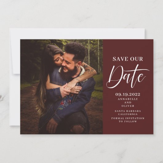 Elegant Simple Photo Wedding Save the Date (Voorkant)