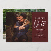 Elegant Simple Photo Wedding Save the Date (Voorkant / Achterkant)