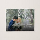Elegant Simple Photo Wedding Save the Date Legpuzzel (Horizontaal)