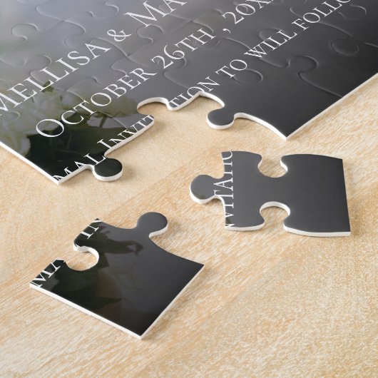 Elegant Simple Photo Wedding Save the Date Legpuzzel (Zijkant)