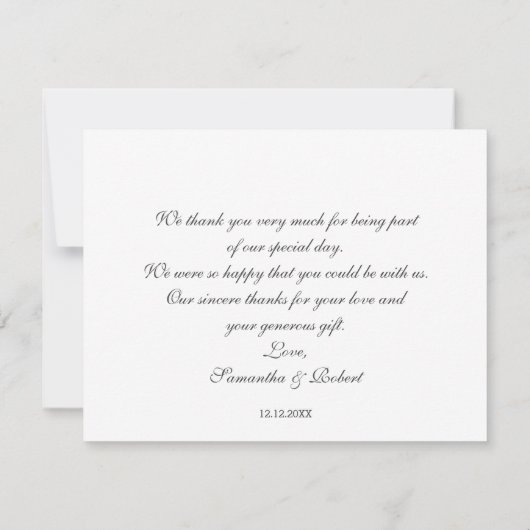 Elegant Simple Photo Wedding Typography Bedankkaart (Achterkant)