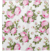 Elegant Simple Pink floral Douchegordijn (Voorkant)