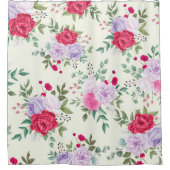 Elegant Simple Pink floral Douchegordijn (Voorkant)