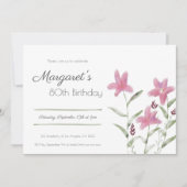 Elegant Simple Pink Floral Waterverf Birthday Kaart (Voorkant)