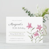 Elegant Simple Pink Floral Waterverf Birthday Kaart (Staand voorkant)