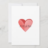 Elegant Simple Pink Heart Wedding Invitation Kaart (Achterkant)