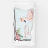 Elegant Simple Pink Swan Princess Baby shower Spandoek (Verticaal)