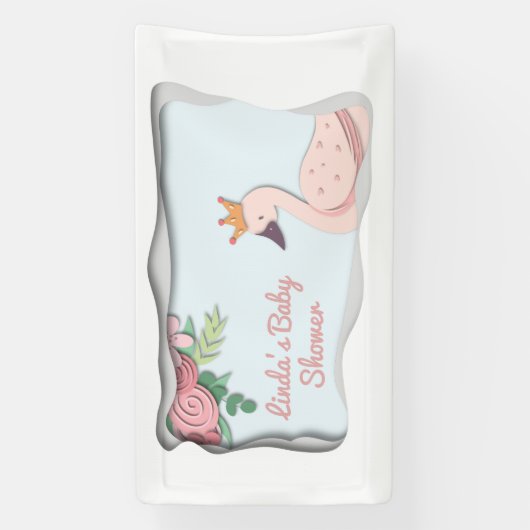Elegant Simple Pink Swan Princess Baby shower Spandoek (Verticaal)