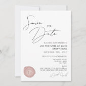 Elegant Simple Pink Wax Stamp Company Gala Dinner Kaart (Voorkant)