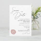 Elegant Simple Pink Wax Stamp Company Gala Dinner Kaart (Staand voorkant)