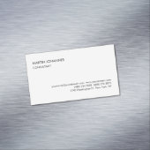 Elegant Simple Plain Black White Visitekaartje Magnetisch Visitekaartje (Voorbeeld)