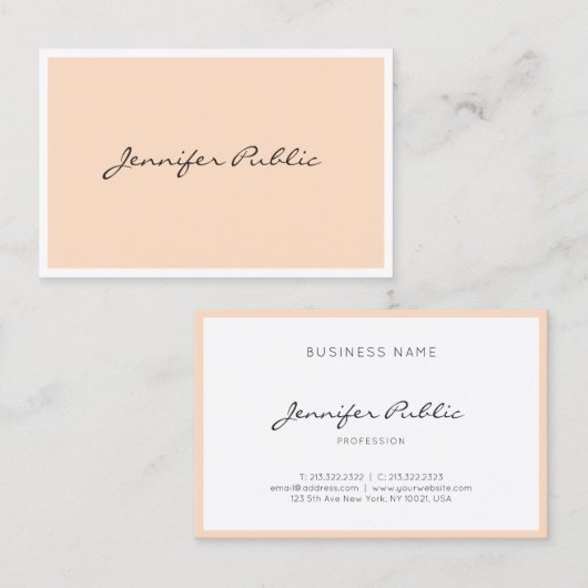 Elegant Simple Plain Professional Modern Trendy Visitekaartje (Voorkant / Achterkant)