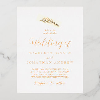 Elegant Simple Plant Wedding Folie Feestdagen Briefkaart