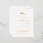 Elegant Simple Plant Wedding Folie Feestdagen Briefkaart (Voorkant / Achterkant)