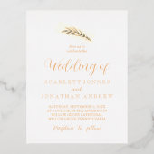 Elegant Simple Plant Wedding Folie Feestdagen Briefkaart (Voorkant)