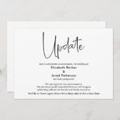 Elegant Simple Postponed Weddenschap Update Card Kaart (Voorkant / Achterkant)