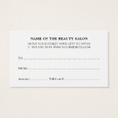 Elegant Simple Printed Kraft Beauty Visitekaartje (Achterkant)