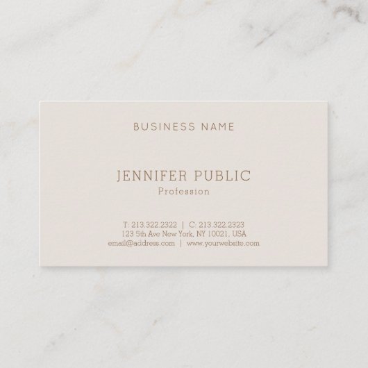Elegant Simple Professional Modern Luxury Sjabloon Visitekaartje (Achterkant)