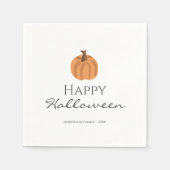 Elegant Simple Pumpkin Happy Halloween Servet (Voorkant)