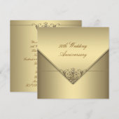 Elegant Simple Pure Gold 50th Wedding Jubileum Kaart (Voorkant / Achterkant)