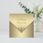Elegant Simple Pure Gold 50th Wedding Jubileum Kaart (Staand voorkant)