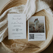 Elegant Simple QR Code Photo Weddenschap Kaart
