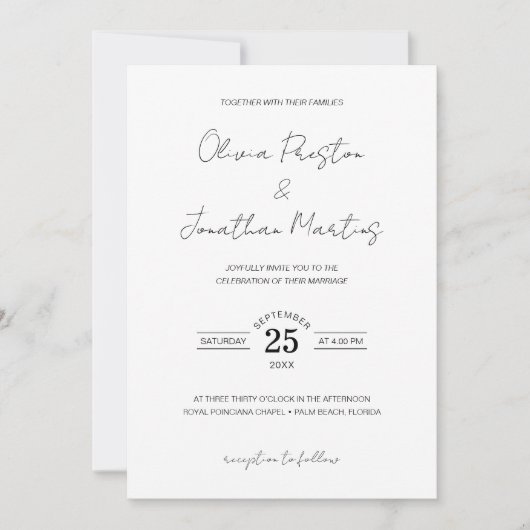 Elegant Simple QR Code Photo Weddenschap Kaart (Voorkant)