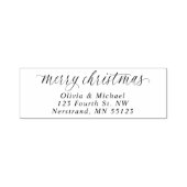 Elegant Simple Red Christmas Return Address Zelfinktende Stempel (Design)