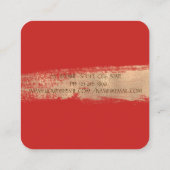 Elegant Simple Red, Folie Bruske Vierkante Visitekaartje (Achterkant)