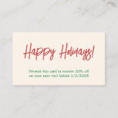 Elegant Simple Red Green Holiday Coupon (Voorkant)