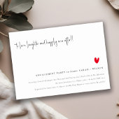 Elegant Simple Red Heart Script-Verloving Kaart