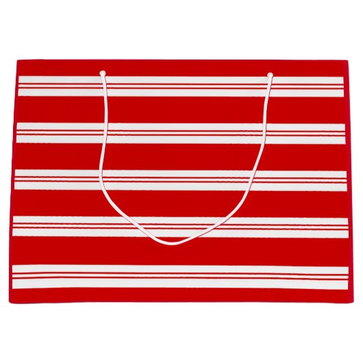 Elegant Simple Red Peppermint Candy Cane Stripes Groot Cadeauzakje (Voorkant)