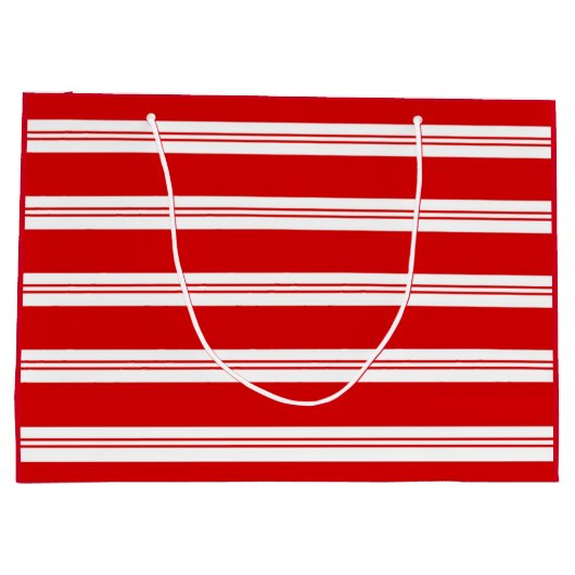 Elegant Simple Red Peppermint Candy Cane Stripes Groot Cadeauzakje (Achterkant)