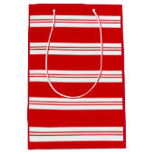 Elegant Simple Red Peppermint Candy Cane Stripes Medium Cadeauzakje (Voorkant)
