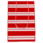 Elegant Simple Red Peppermint Candy Cane Stripes Medium Cadeauzakje (Achterkant)