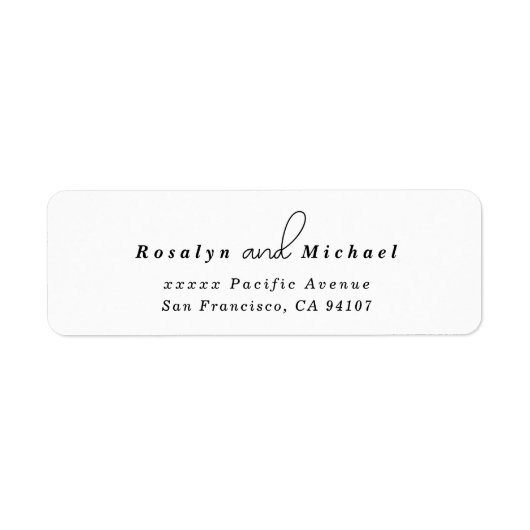 Elegant Simple Return Address Labels (Voorkant)