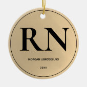 Elegant Simple RN Nurse Keramisch Ornament (Voorkant)