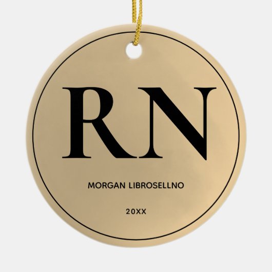 Elegant Simple RN Nurse Keramisch Ornament (Voorkant)