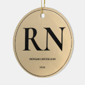 Elegant Simple RN Nurse Keramisch Ornament (Links)