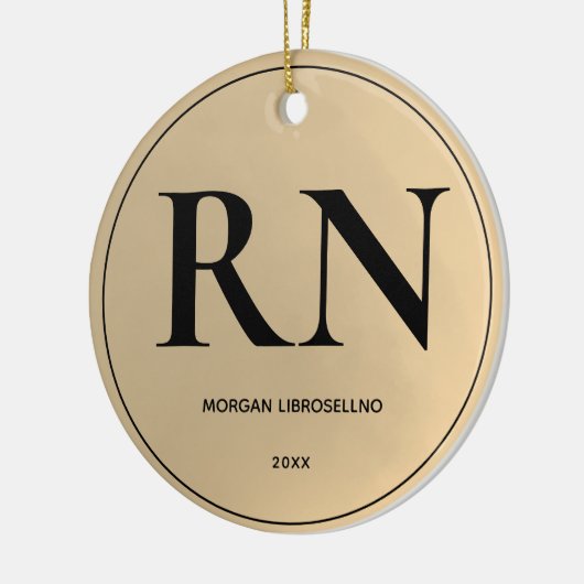 Elegant Simple RN Nurse Keramisch Ornament (Links)