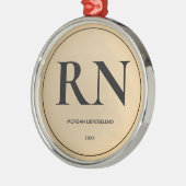 Elegant Simple RN Nurse Metalen Ornament (Links)