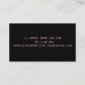 Elegant Simple Roos Gold Foil Bruske Stroke, Black Visitekaartje (Achterkant)