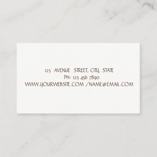 Elegant Simple Roos Gold Foil Bruske Stroke, White Visitekaartje (Achterkant)