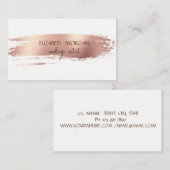 Elegant Simple Roos Gold Foil Bruske Stroke, White Visitekaartje (Voorkant / Achterkant)