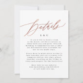 Elegant Simple Roos Gold-gegevens op het rughuweli Kaart (Achterkant)