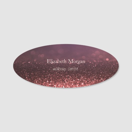 Elegant Simple Roos Gold Glitter Bokeh Naamplaatje (Voorkant)