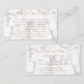 Elegant Simple Roos Gold Marble Lashes Aftercare Visitekaartje (Voorkant / Achterkant)