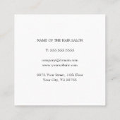 Elegant Simple Roos Gold Scissors Hair Stylist Vierkante Visitekaartje (Achterkant)