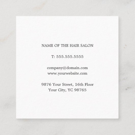 Elegant Simple Roos Gold Scissors Hair Stylist Vierkante Visitekaartje (Achterkant)