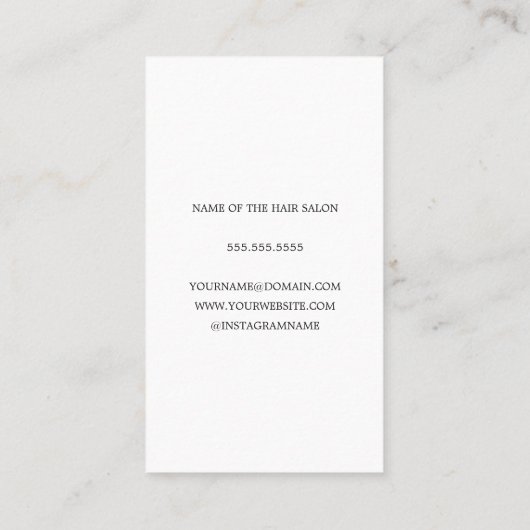 Elegant Simple Roos Gold Scissors Hair Stylist Visitekaartje (Achterkant)